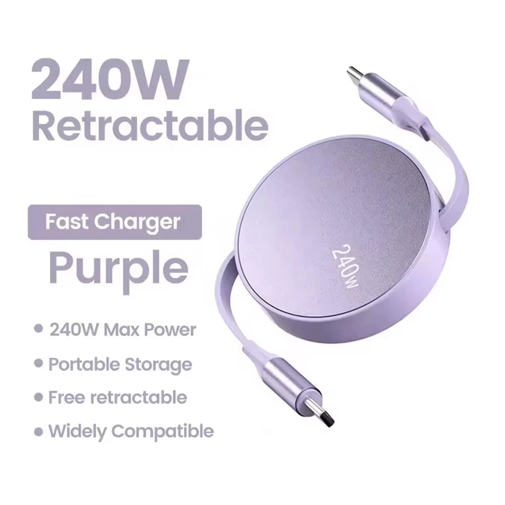 USB-C to USB-C Retractable Fast Charger