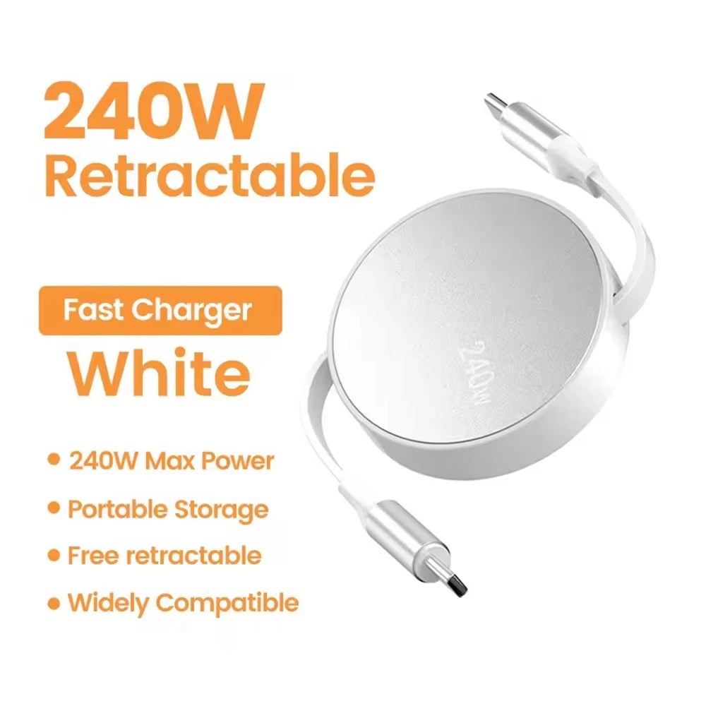 USB-C to USB-C Retractable Fast Charger