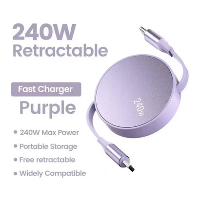 USB-C to USB-C Retractable Fast Charger