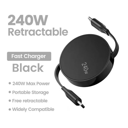 USB-C to USB-C Retractable Fast Charger