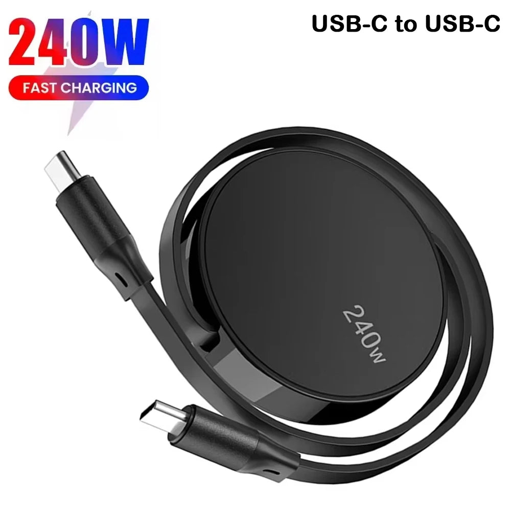 USB-C to USB-C Retractable Fast Charger
