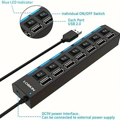 High Speed 7 Port USB Hub