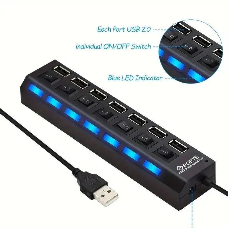 High Speed 7 Port USB Hub