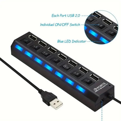 High Speed 7 Port USB Hub
